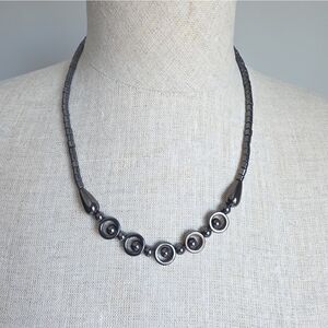 Chic Black Beaded Necklace